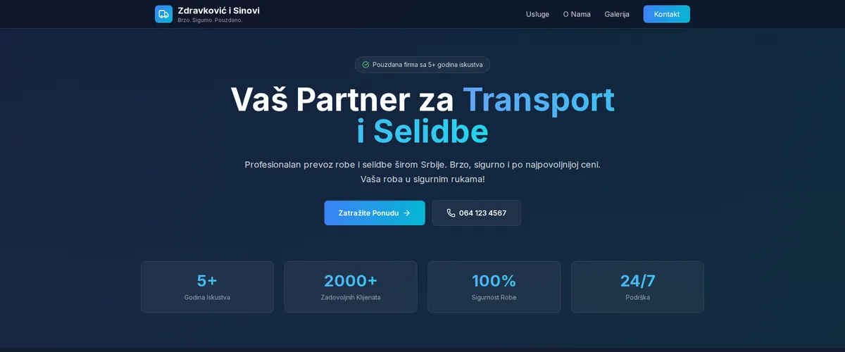 Zdravković i Sinovi transport company website