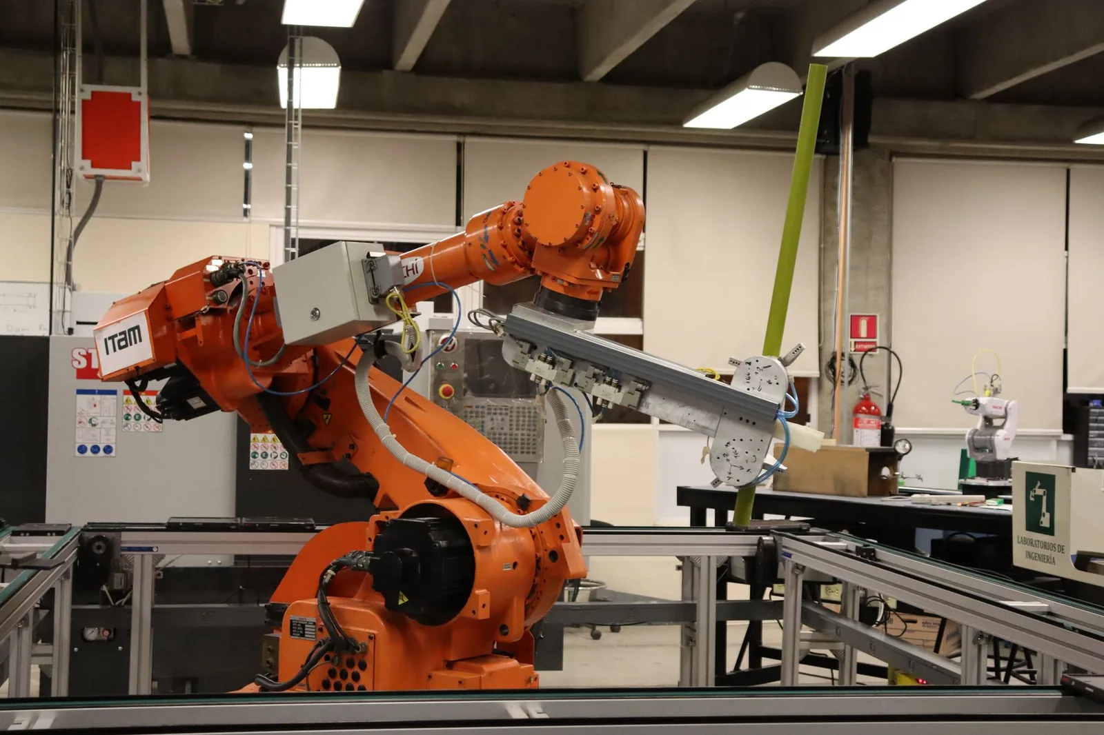 Robotic automation system streamlining repetitive office tasks with AI agent technology in modern workplace